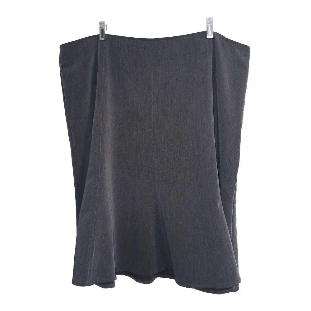 Fashion Bug Women Skirt 20W Gray Solid A Line Classic Minimalist Career Work